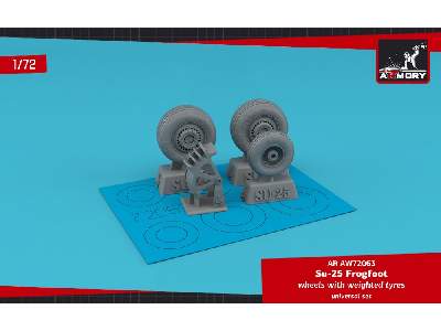 Sukhoj Su-25 Frogfoot Wheels W/ Weighted Tires & Mudguard - image 1