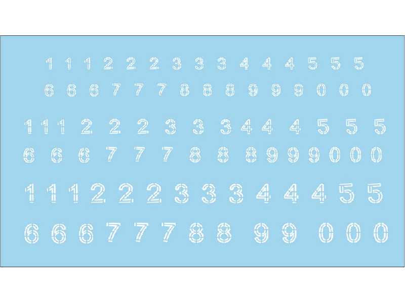 German Turret Numbers - White Outlines - image 1