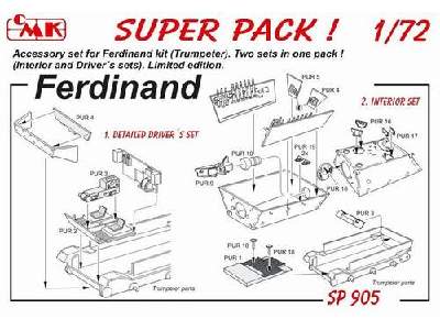 SP 905 SUPER PACK Ferdinand for Trumpeter kit 1/72 - image 1