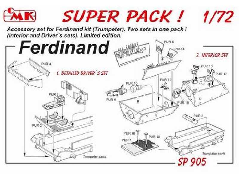 SP 905 SUPER PACK Ferdinand for Trumpeter kit 1/72 - image 1