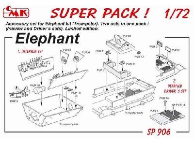 SP 906 SUPER PACK Elephant for Trumpeter kit 1/72 - image 1