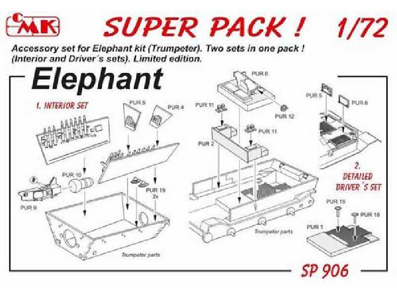 SP 906 SUPER PACK Elephant for Trumpeter kit 1/72 - image 1