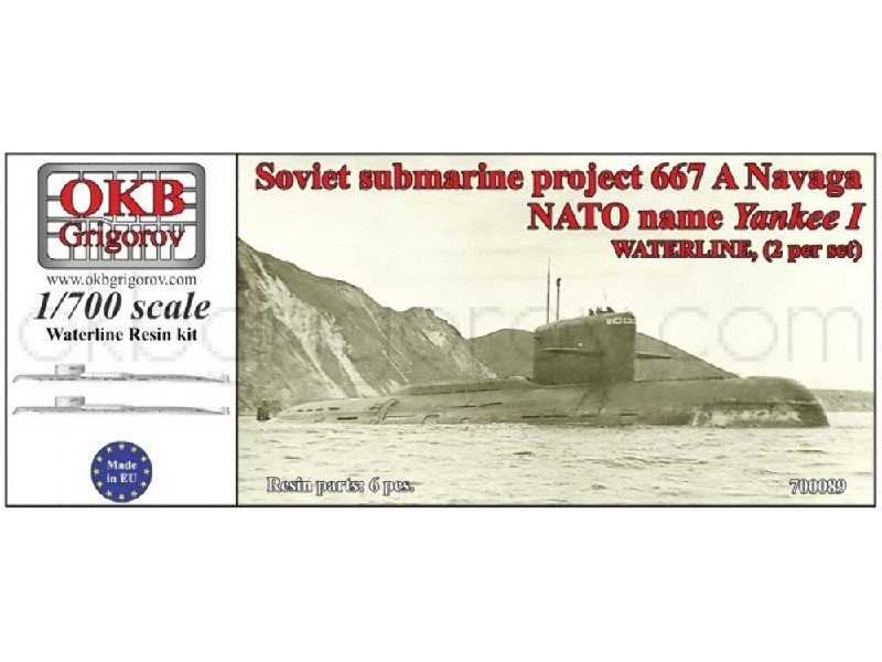 Soviet Submarine Project 667 A Navaga (Nato Name Yankee I),waterline, (2 Per Set) - image 1