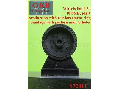 Wheels For T-34,10 Bolts, Early Production With Reinforcement Ring, Bandage With Pattern And 42 Apertures - image 1
