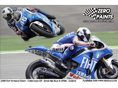 1199 - 2008 Fiat Yamaha Team Catalunya Gp - Rossi #46 Blue & White - image 1