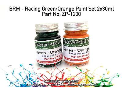 1200 - Brm - Racing Green/Orange Paint Set - image 1