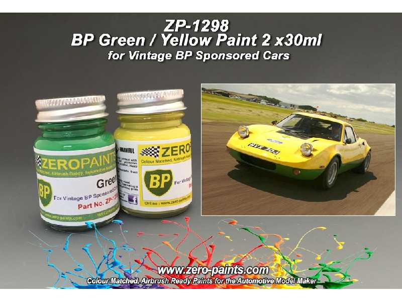 1298 - Bp Green And Yellow Paints - image 1