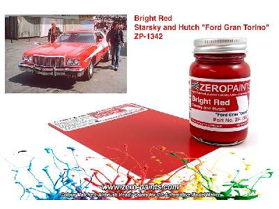 1342 - Starsky And Hutch Ford Gran Torino Bright Red Paint - image 1