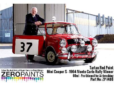 1488 - Mini Cooper S - 1964 Monte Carlo Rally Winner Tartan Red Paint - image 1
