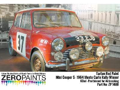 1488 - Mini Cooper S - 1964 Monte Carlo Rally Winner Tartan Red Paint - image 2