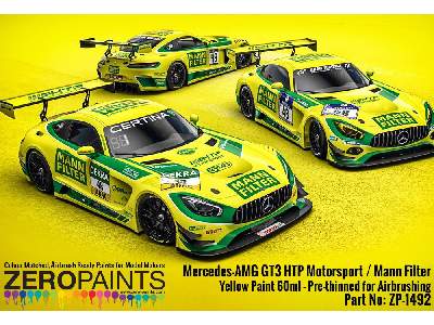 1492 - Mercedes-amg Gt3 Htp Motorsport / Mann Filter Yellow Paint - image 2
