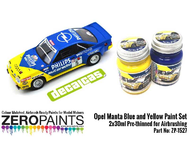 1527 - Opel Manta - Blue And Yellow Paint Set - image 1