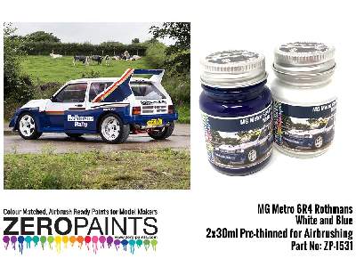 1531 - Mg Metro 6r4 Rothmans - White And Blue Paint Set - image 1