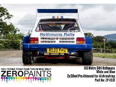 1531 - Mg Metro 6r4 Rothmans - White And Blue Paint Set - image 3