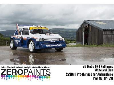 1531 - Mg Metro 6r4 Rothmans - White And Blue Paint Set - image 4