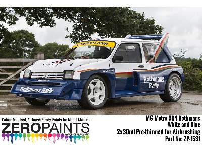 1531 - Mg Metro 6r4 Rothmans - White And Blue Paint Set - image 5