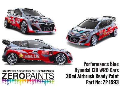 1593 - Hyundai I20 Wrc Performance Blue Paint - image 2