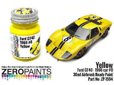 1594 - Ford Gt40 - 1966 Car #8 Yellow Paint - image 1