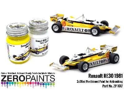1617 - Renault Re30 1981 Yellow And White Paint Set - image 1
