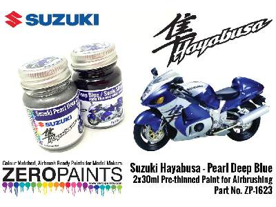 1623 - Suzuki Hayabusa - Pearl Deep Blue/Sonic Silver Paint Set - image 1
