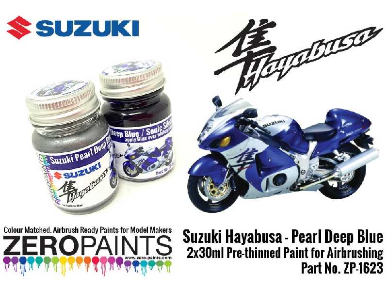 1623 - Suzuki Hayabusa - Pearl Deep Blue/Sonic Silver Paint Set - image 1