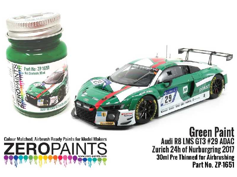 1651 - Audi R8 Lms Gt3 #29 Adac Zurich 24h Of Nurburgring 2017 Green Paint - image 1 1651 - Audi R8 Lms Gt3 #29 Adac Zurich 24h Of Nurburgring 2017 Green Paint - image 1