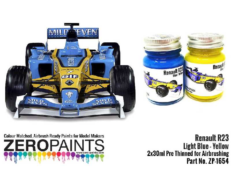 1654 - Renault R23 Blue/Yellow Paint Set - image 1