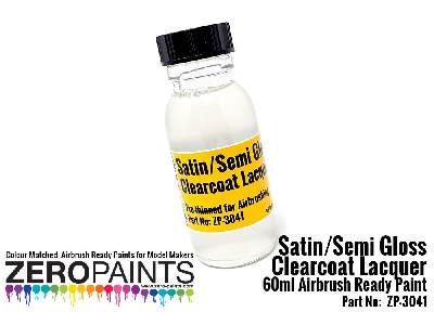 3041 - Satin (Semi Gloss) Clearcoat Lacquer (Pre-thinned For Airbrushing) - image 1