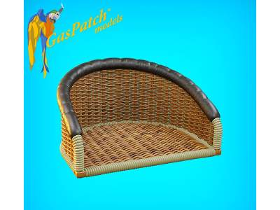 British Wicker Seat Full Back - Short And Tall , Small Leather Pad - image 3