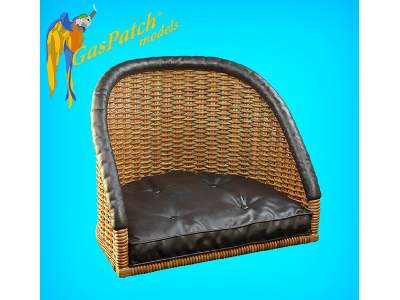 British Wicker Seat Full Back - Short And Tall , Small Leather Pad - image 4