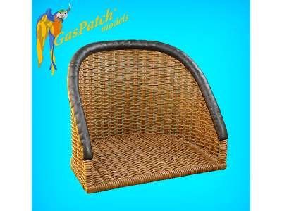 British Wicker Seat Full Back - Short And Tall , Small Leather Pad - image 5