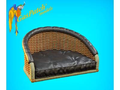 British Wicker Seat Full Back - Short And Tall Big, Leather Pad - image 2