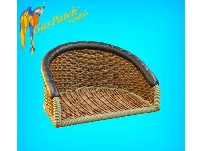 British Wicker Seat Full Back - Short And Tall Big, Leather Pad - image 3