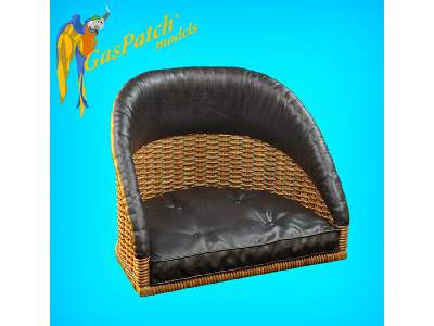 British Wicker Seat Full Back - Short And Tall Big, Leather Pad - image 4