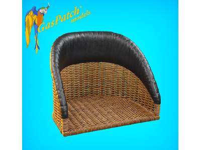 British Wicker Seat Full Back - Short And Tall Big, Leather Pad - image 5