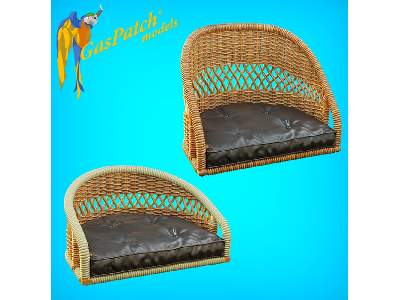 British Wicker Seat Perforated Back - Short And Tall No Leather Pad - image 1