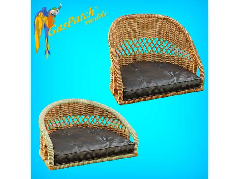 British Wicker Seat Perforated Back - Short And Tall No Leather Pad - image 1