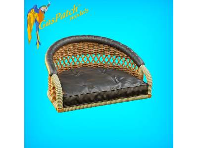 British Wicker Seat Perforated Back - Short And Tall, Small Leather Pad - image 2