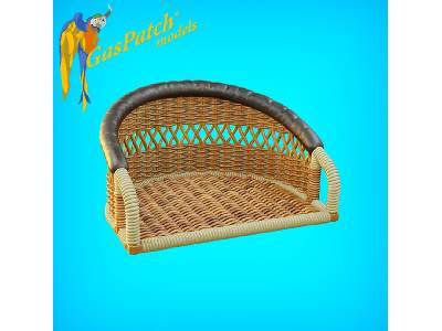 British Wicker Seat Perforated Back - Short And Tall, Small Leather Pad - image 3