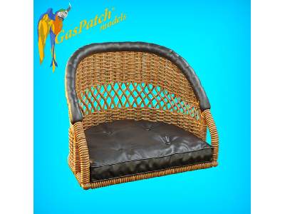 British Wicker Seat Perforated Back - Short And Tall, Small Leather Pad - image 4