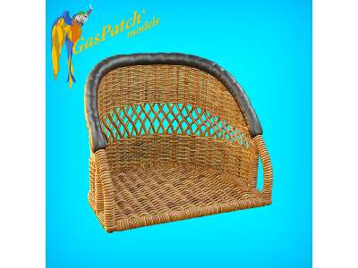 British Wicker Seat Perforated Back - Short And Tall, Small Leather Pad - image 5