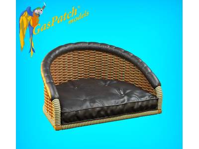 British Wicker Seat Full Back - Short And Tall , Small Leather Pad - image 2