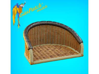 British Wicker Seat Full Back - Short And Tall , Small Leather Pad - image 3