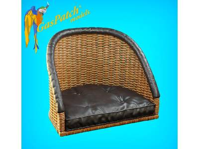 British Wicker Seat Full Back - Short And Tall , Small Leather Pad - image 4