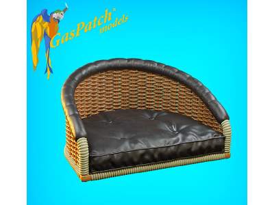 British Wicker Seat Full Back - Short And Tall Big, Leather Pad - image 2