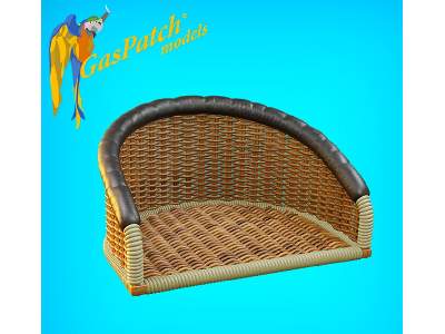 British Wicker Seat Full Back - Short And Tall Big, Leather Pad - image 3