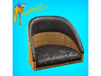 British Wicker Seat Full Back - Short And Tall Big, Leather Pad - image 4