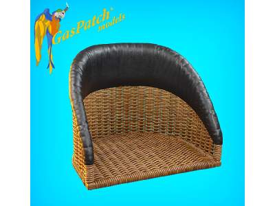 British Wicker Seat Full Back - Short And Tall Big, Leather Pad - image 5