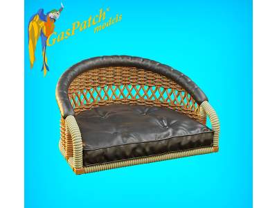 British Wicker Seat Perforated Back - Short And Tall, Small Leather Pad - image 2