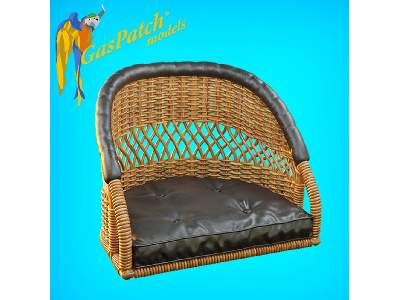 British Wicker Seat Perforated Back - Short And Tall, Small Leather Pad - image 4